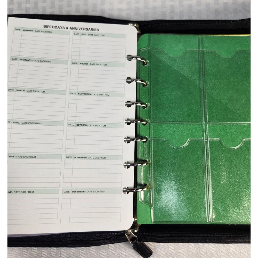 Vintage Day-Timer 7 Ring Zipper Planner Organizer Binder 5.5x8.5 + Accessories